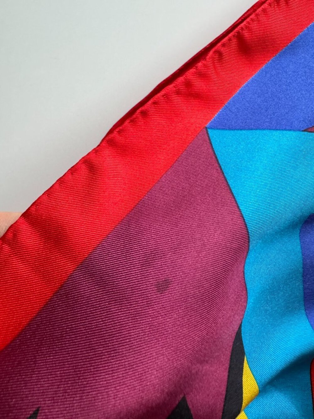Vintage PERRY ELLIS Multicolor Graphic Silk Twill 64" x 16" Long Rectangle Scarf - Picture 7 of 13